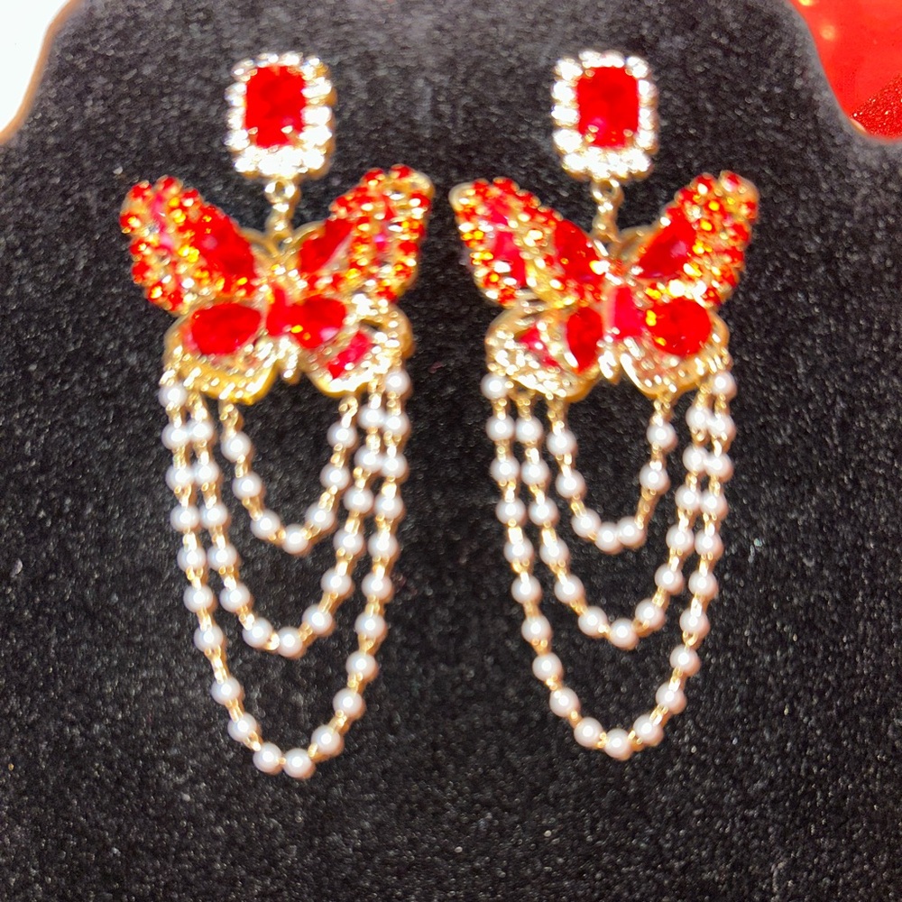 Butterfly Earrings, NWT.